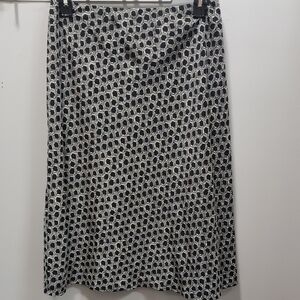 Talbots Pure Silk Black Patterned Skirt, Size 12